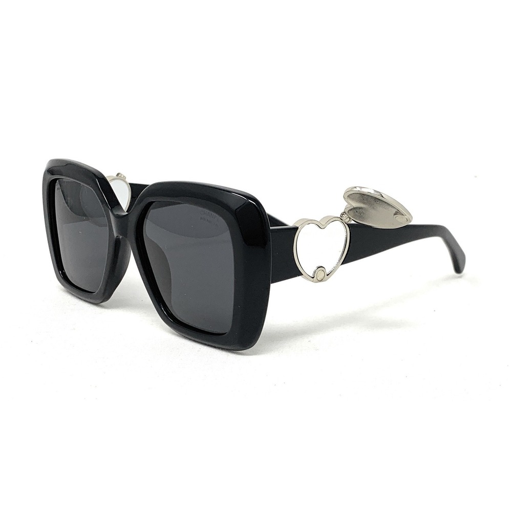 CHANEL Women's Polarized Sunglasses CH5518A 501/T8 Black Silver Grey 54mm - Picture 2 of 6